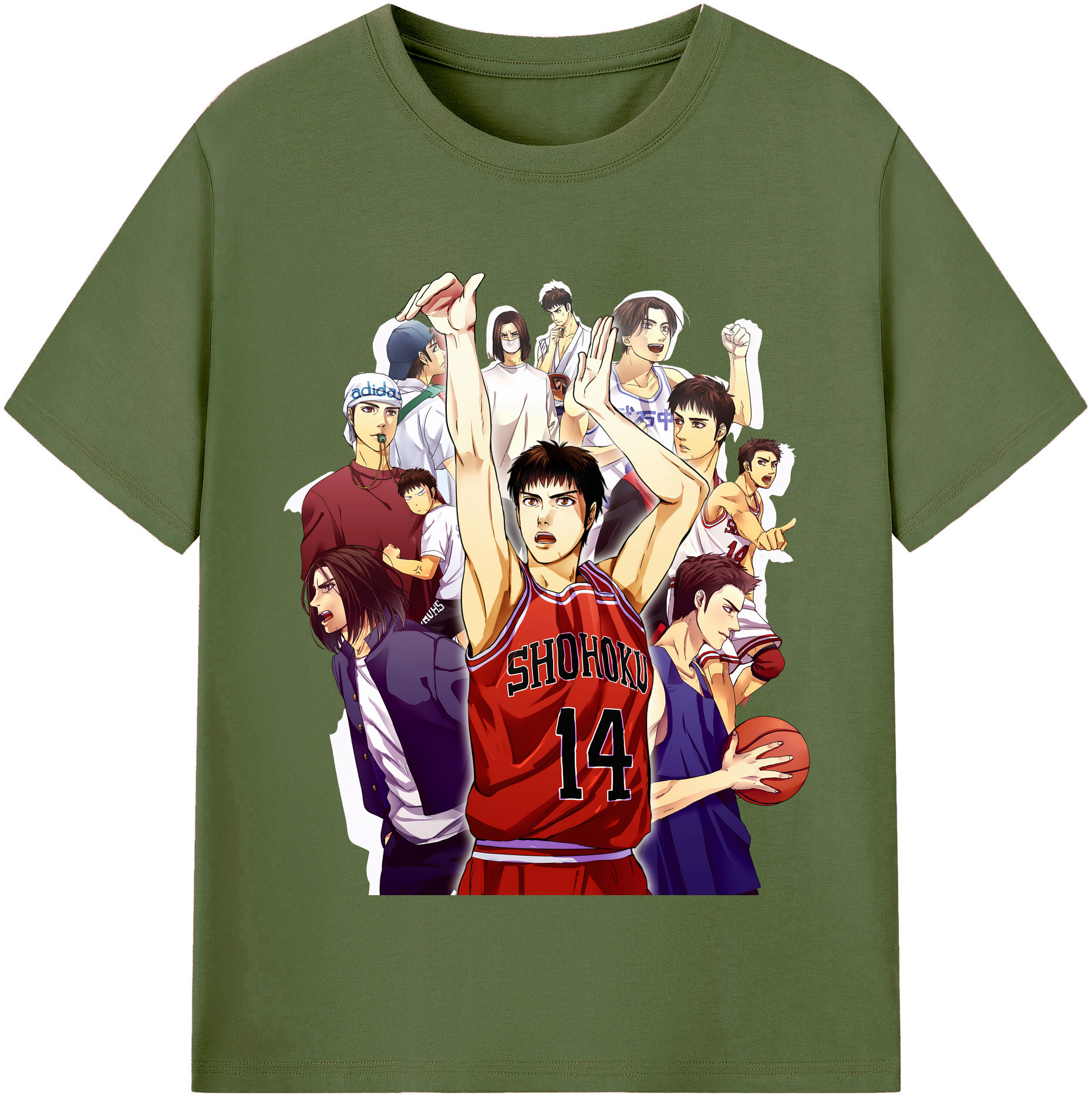 SLAM DUNK／スラムダンク 綿100％半袖Tシャツ（フロントプリント）
